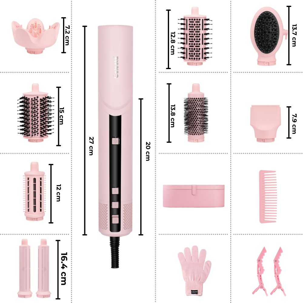 Celesta® Sèche-cheveux AirStyler 2.0 - 9 en 1 Rose