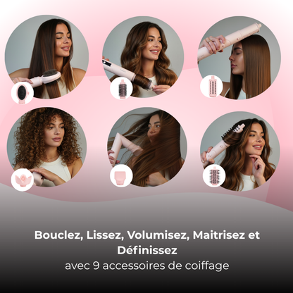 Celesta® Sèche-cheveux AirStyler 2.0 - 9 en 1 Rose