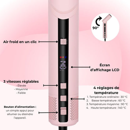 Celesta® Sèche-cheveux AirStyler 2.0 - 9 en 1 Rose